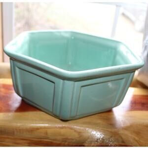 Vintage Cookson USA 8118-9 Hexagon Sea Foam Green Pottery Planter